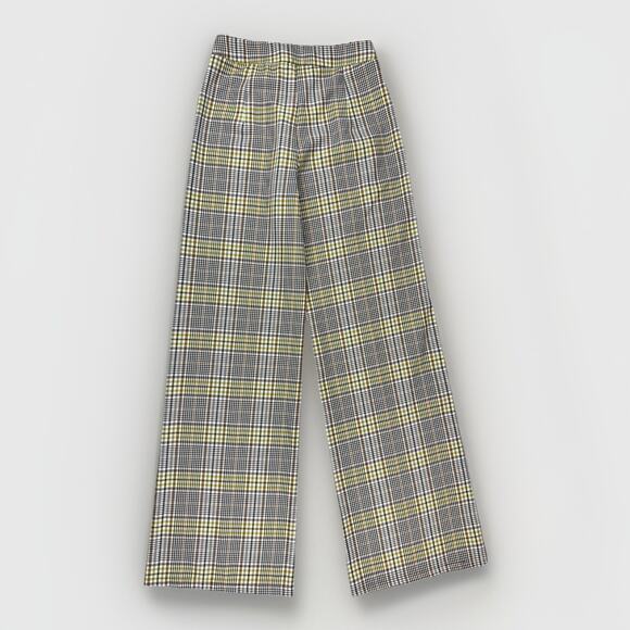 Nasty Gal High Waisted Plaid Unbeatable Pants 26 Tall Brown Yellow Academia Prep - Picture 8 of 12